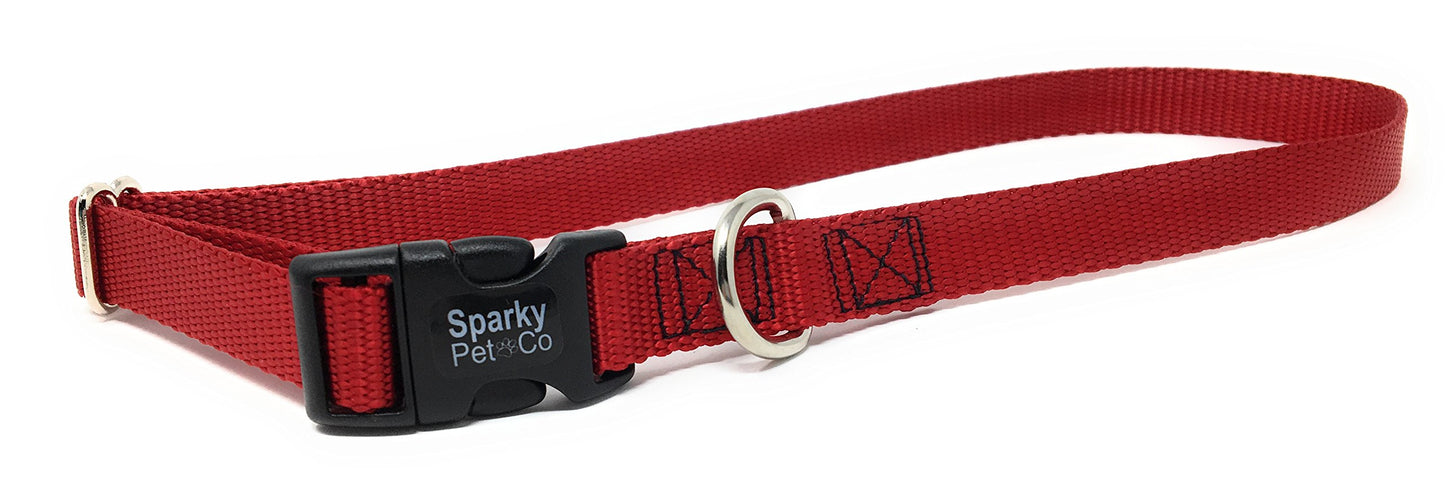 Sparky Pet Co Sturdy Nylon Heavy Duty Clip and Go Dog Collar 3/4" & 1" Sizes