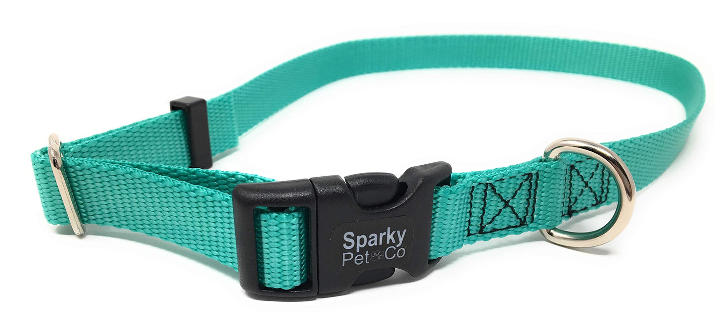 Sparky Pet Co Sturdy Nylon Heavy Duty Clip and Go Dog Collar 3/4" & 1" Sizes