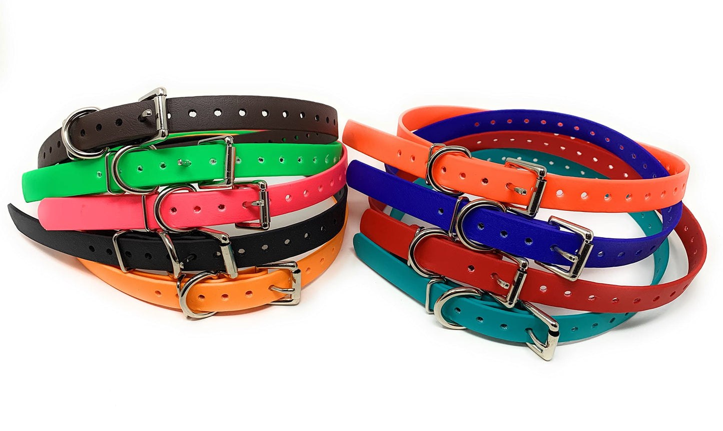 3/4" Biothane Replacement Roller Buckle Dog Collar ECollar SportDogs GPS System - Black or Red