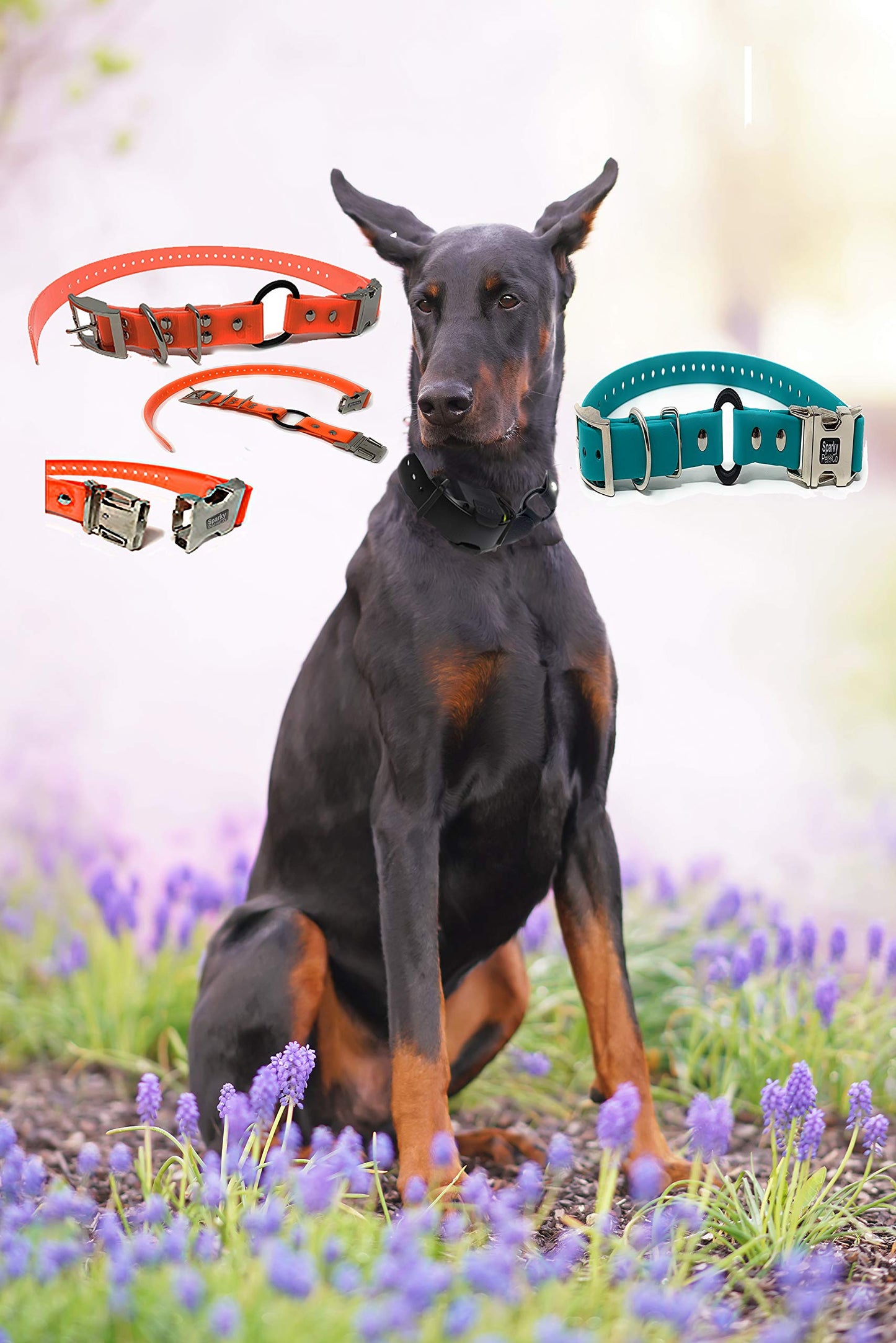 Sparky Pet Co 3/4" Zeus Waterproof Biothane Bungee Double Buckle E Collar Receiver Replacement Strap- Neon Pink
