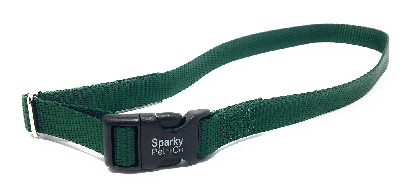 Sparky PetCo Compatible with Petsafe Solid 3/4" Heavy Duty Nylon 2 Strap Set - Red/Green