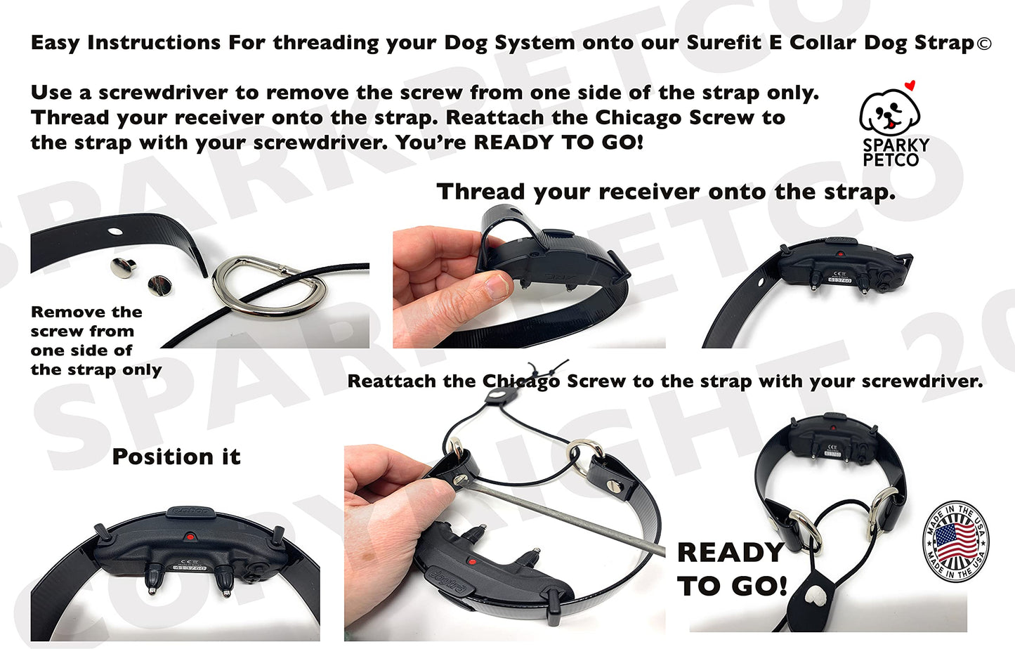 Sparky Pet Co Camo High Flex E Bungee Surefit Full Grip E Collar Strap-1"