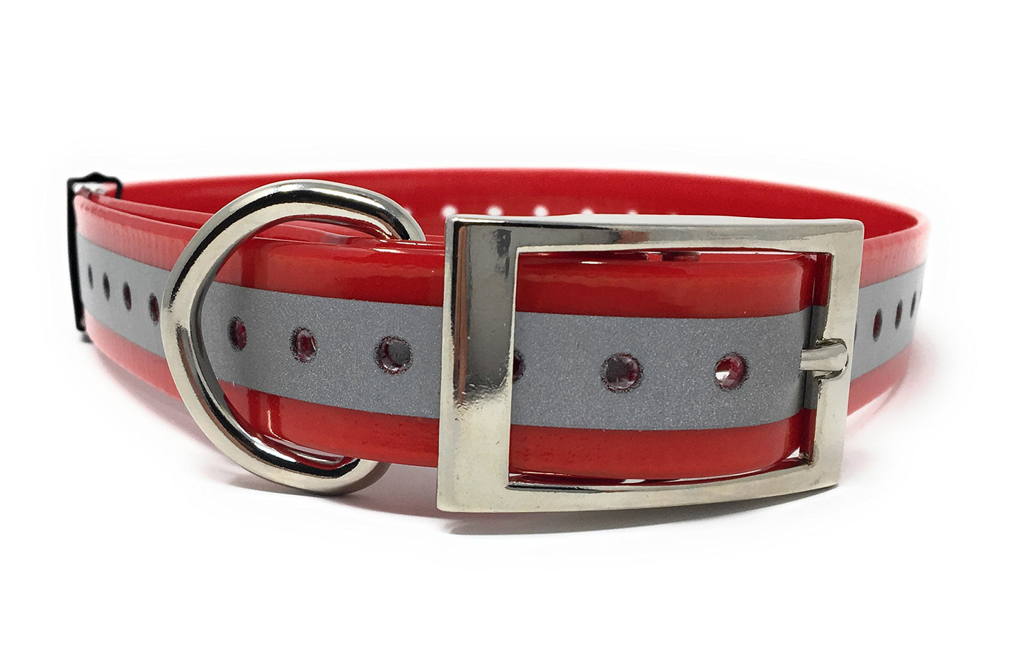 1" Heavy Duty Garmin 2 Square Buckle Replacement Collars, Refl Red & Refl Yellow