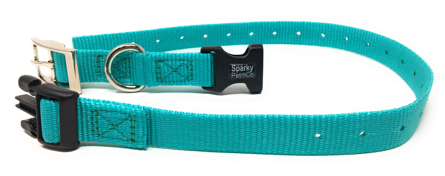 Sparky Pet Co 3/4" E Collar Compatible Nylon Double Buckle Quick Snap Replacement - Teal