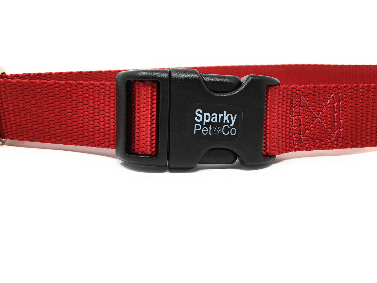 Sparky Pet Co 3/4" - ECollar Replacement Strap - Easy Release Buckle Dog Collar - Rugged Nylon - 3 Non Consecutive Hole - for Invisible Fence Systems (Red)
