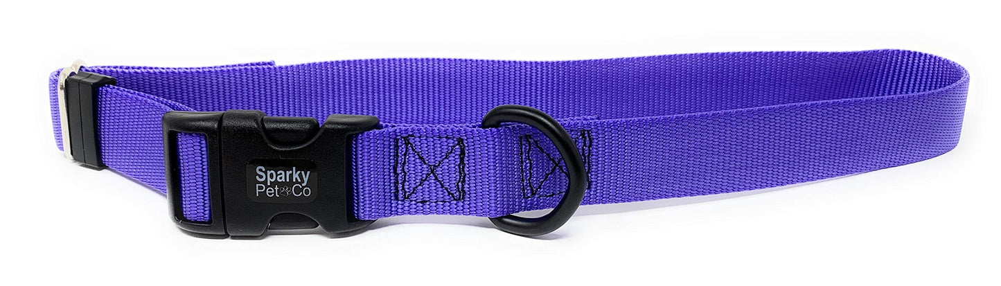 Sparky Pet Co Sturdy Nylon Heavy Duty Clip and Go Dog Collar 3/4" & 1" Sizes