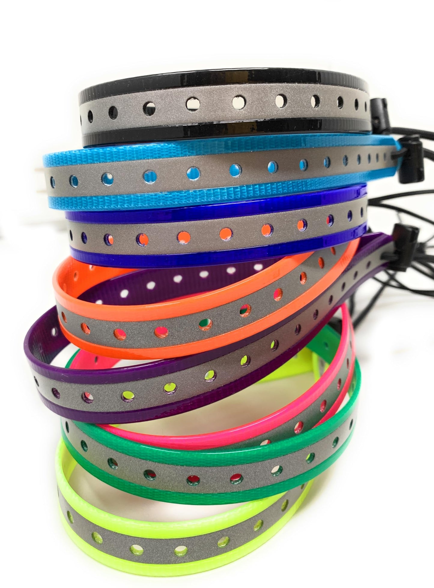 Small Neck Replacement 3/4" GPS ECOLLAR Multi Hole High Flex Surefits - Reflective Green