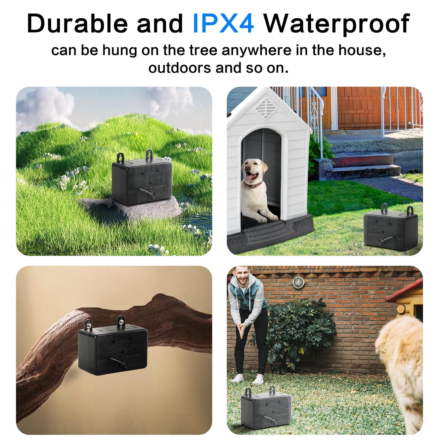 Anti Barking Device for Dogs Ultrasonic Bark Box Dog Barking Deterrent Devices with 3 Modes Waterproof Stop Barking Dog Devices for Indoor & Outdoor Dogs Safe for Human Dog