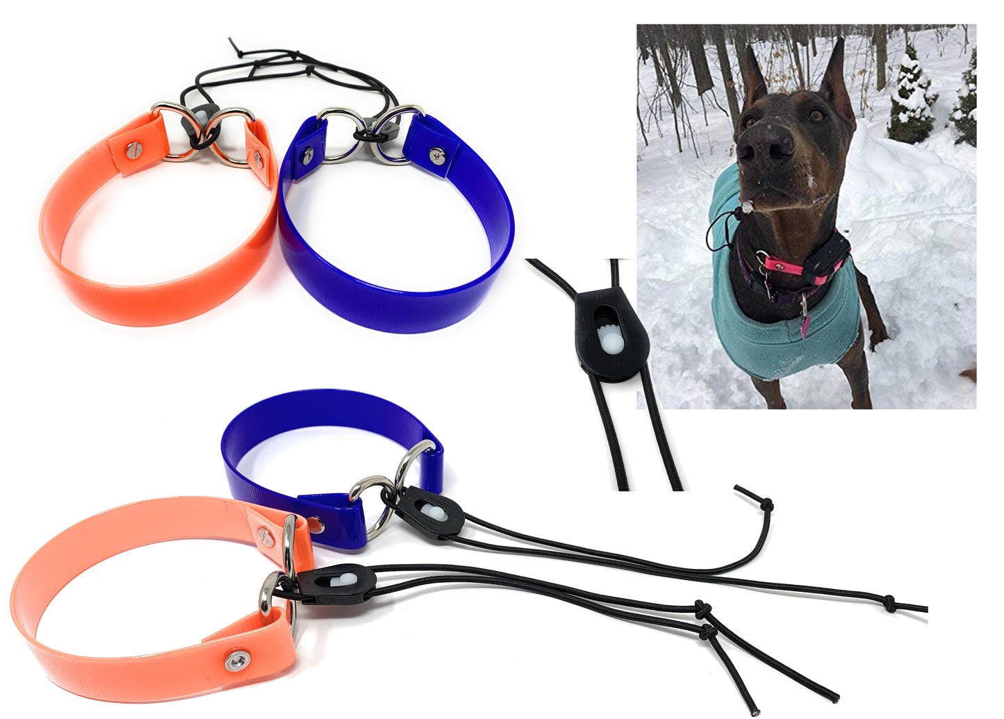 Sparky Pet Co - ECollar Replacement Strap -Surefit- Waterproof - Adjustable - Secure Nexus Wheel Lock - for Electronic Training & Invisible Fence Systems - 3/4" (Blue)