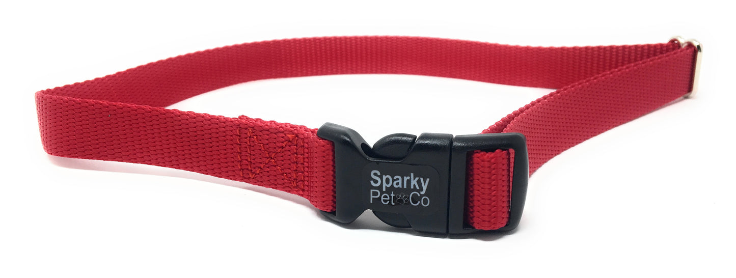 Sparky Pet Co 3/4" Solid Nylon Receiver Replacement Strap – Compatible with PetSafe YardMax, Stay + Play, and Stubborn Dog Systems - Red