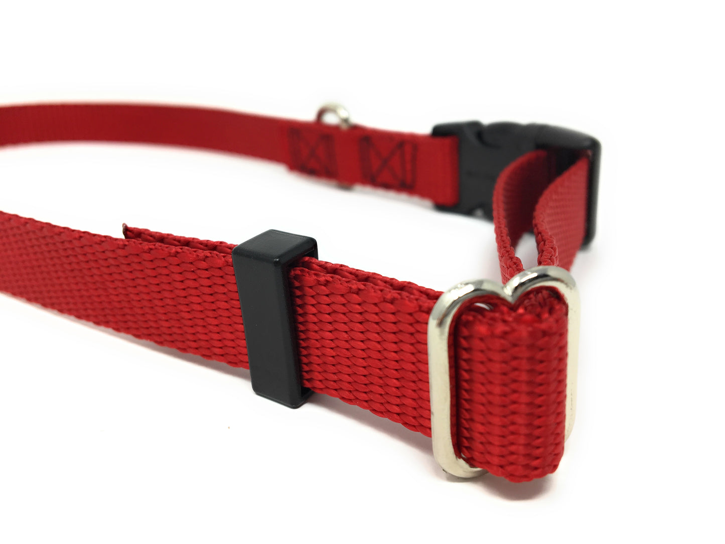 Sparky Pet Co 3/4" Universal Clip-N-Go Adjustable Nylon Dog Collars - Red