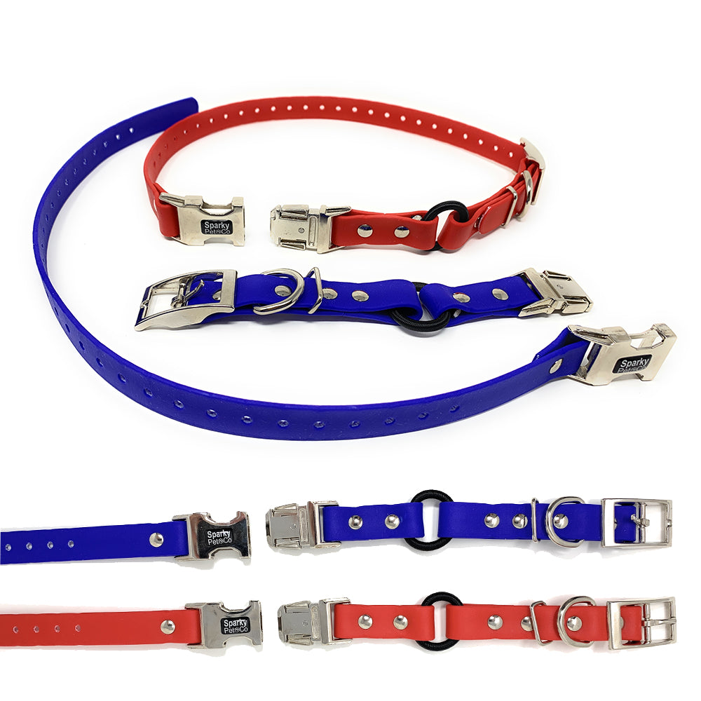 Sparky Pet Co - 3/4" Zeus ECollar Replacement Strap - Bungee Loop Dog Collar Biothane - 7 Colors