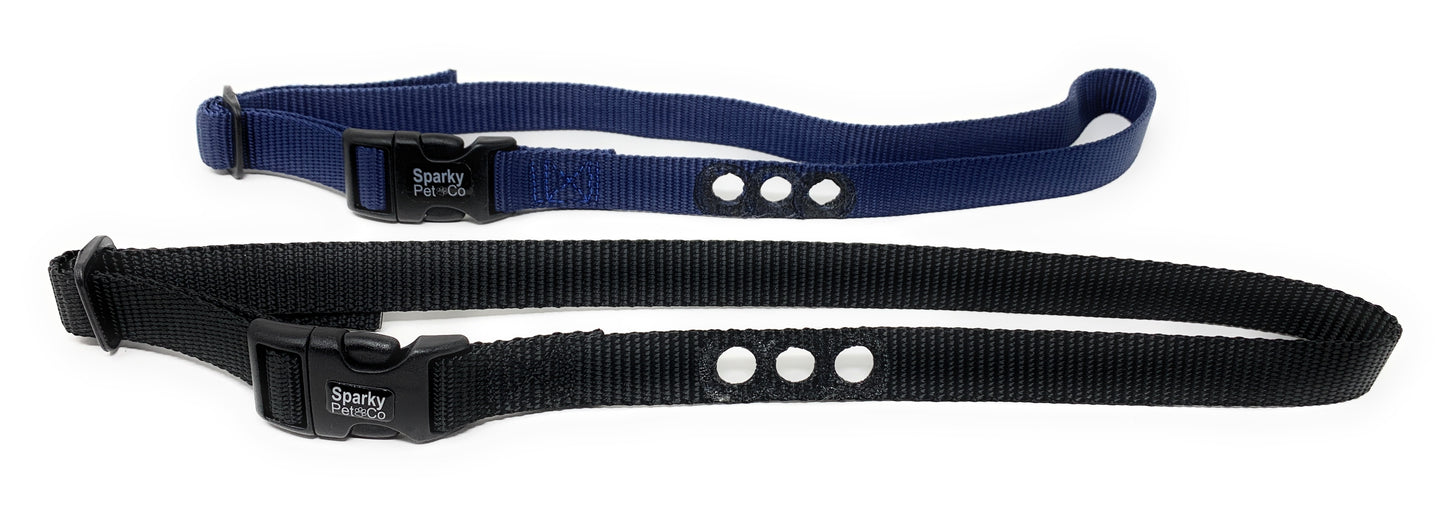 Sparky Pet Co ¾” Nylon 3-Hole Consecutive Dog Fence E-Collar Receiver Strap – Heavy Duty Replacement for Bark Collars Containment Systems - Navy