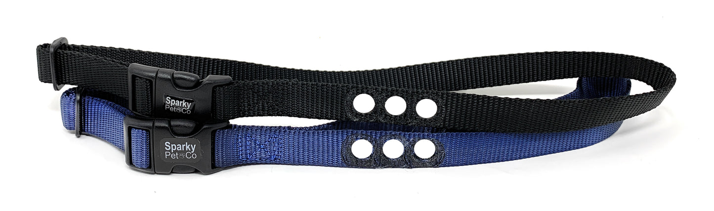 Sparky Pet Co 1” Nylon 3-Hole Consecutive Dog Fence E-Collar Receiver Strap – Universal Fit for Bark Training Systems - Navy