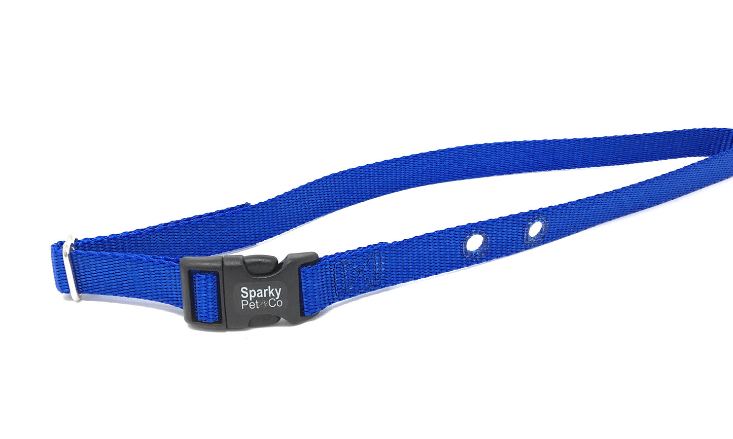 Sparky Pet Co Blue Dog Fence Receiver Heavy Duty Replacement Dog Strap 3/4 Nylon 2 Hole 1.25 - Blue