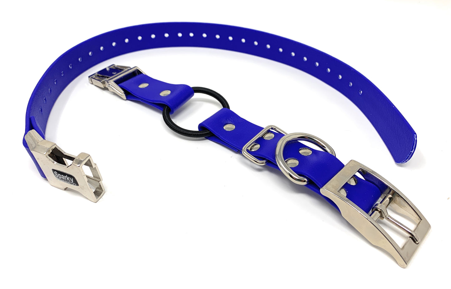 Sparky Pet Co - 1" Zeus ECollar Replacement Strap - Bungee Loop Dog Collar - Biothane - Blue