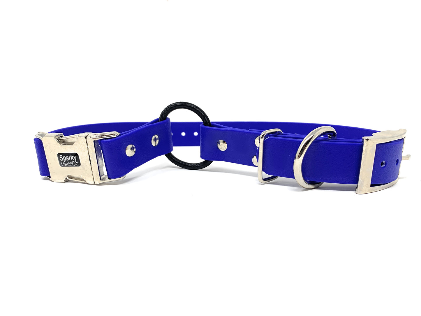 Sparky Pet Co - 1" Zeus ECollar Replacement Strap - Bungee Loop Dog Collar - Biothane - Blue