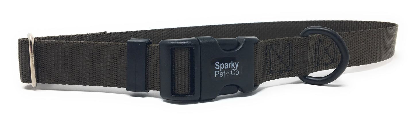 Sparky Pet Co 3/4" / 1" ECollar Replacement Strap - Easy Release Double Buckle Dog Collar - Rugged Nylon - Adjustable - D Ring - Quick Release Metal Clasp - for Invisible Fence Systems (Variants)
