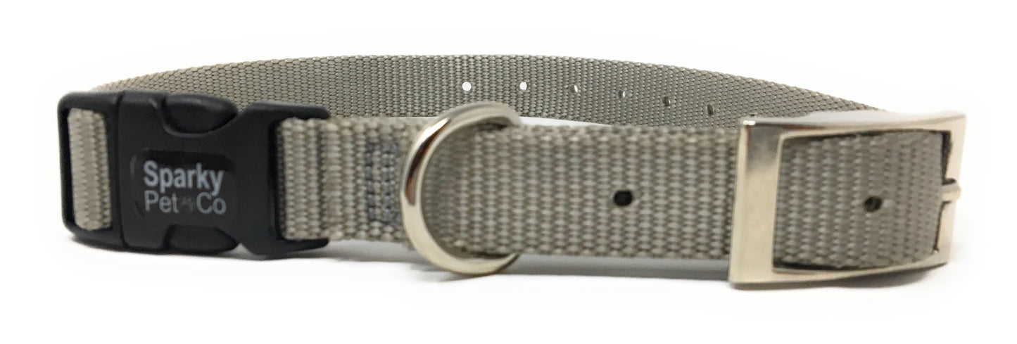 Sparky Pet Co 1" Heavy Duty Nylon E Collar Double Buckle Strap - 13 colors