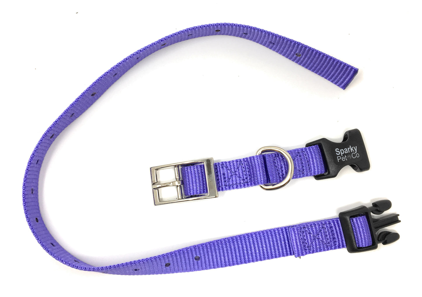 Sparky Pet Co 3/4" / 1" ECollar Replacement Strap - Easy Release Double Buckle Dog Collar - Rugged Nylon - Adjustable - D Ring - Quick Release Metal Clasp - for Invisible Fence Systems (Variants)