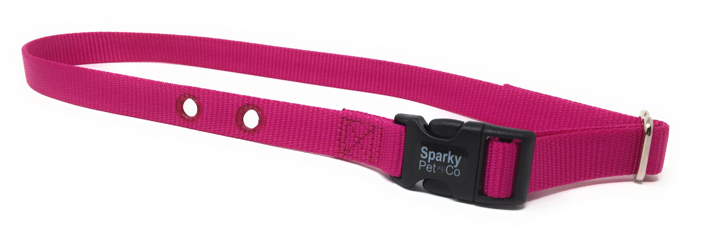 Replacement 3/4" Nylon Strap with 2 Holes Spaced at 1.25" Apart - Raspberry