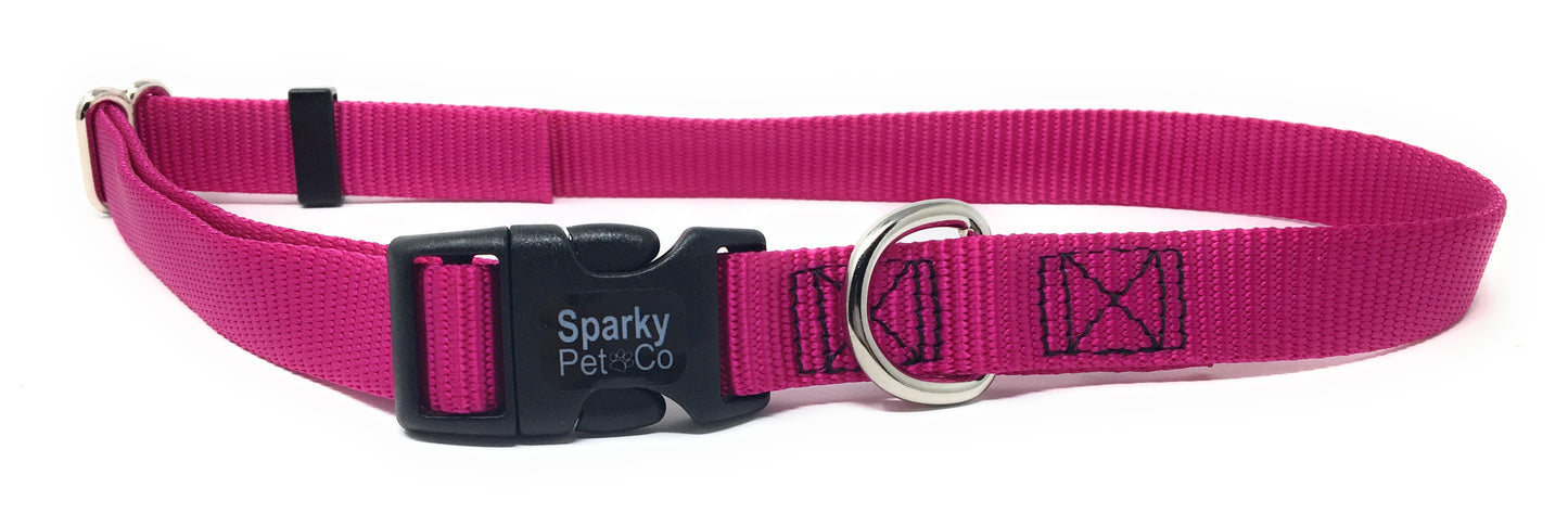 Sparky Pet Co 3/4" / 1" ECollar Replacement Strap - Easy Release Double Buckle Dog Collar - Rugged Nylon - Adjustable - D Ring - Quick Release Metal Clasp - for Invisible Fence Systems (Variants)