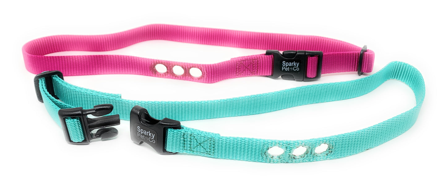 Sparky Pet Co ¾” Nylon 3-Hole Consecutive Dog Fence E-Collar Receiver Strap – Heavy Duty Replacement for Bark Collars Containment Systems - Teal