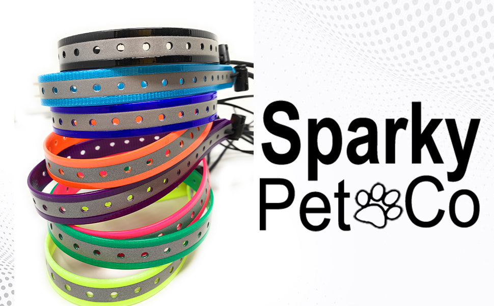 Sparky Pet Co 3/4" Replacement GPS eCollar with Adjustable Bungee, Multi-Hole Design - Yellow