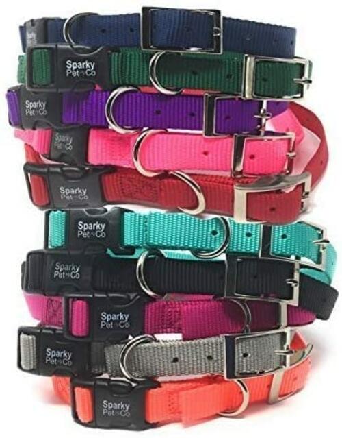 1" Quick Snap Double Buckle Replacement E Collar Dog Strap, Black