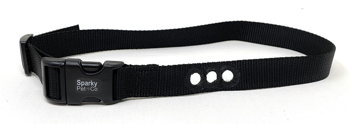 E Collar 1 " 3 Consecutive hole Strap - Black PIF-275 SDF- Bark , Containment - Black
