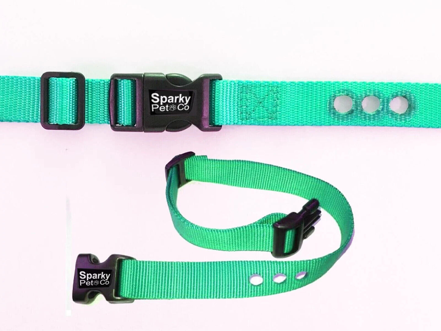Sparky Pet Co 1” Nylon 3-Hole Consecutive Dog Fence E-Collar Receiver Strap – Universal Fit for Bark; Training Systems - Teal