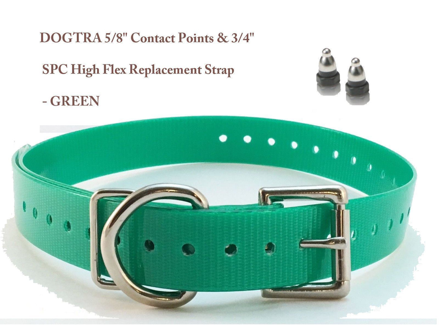 DOGTRA 5/8" Contact Points & 3/4" SPC High Flex Replacement Strap - Green