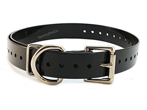 Sparky Pet Co Waterproof Black High-Flex 3/4" Roller Buckle Replacement Collars