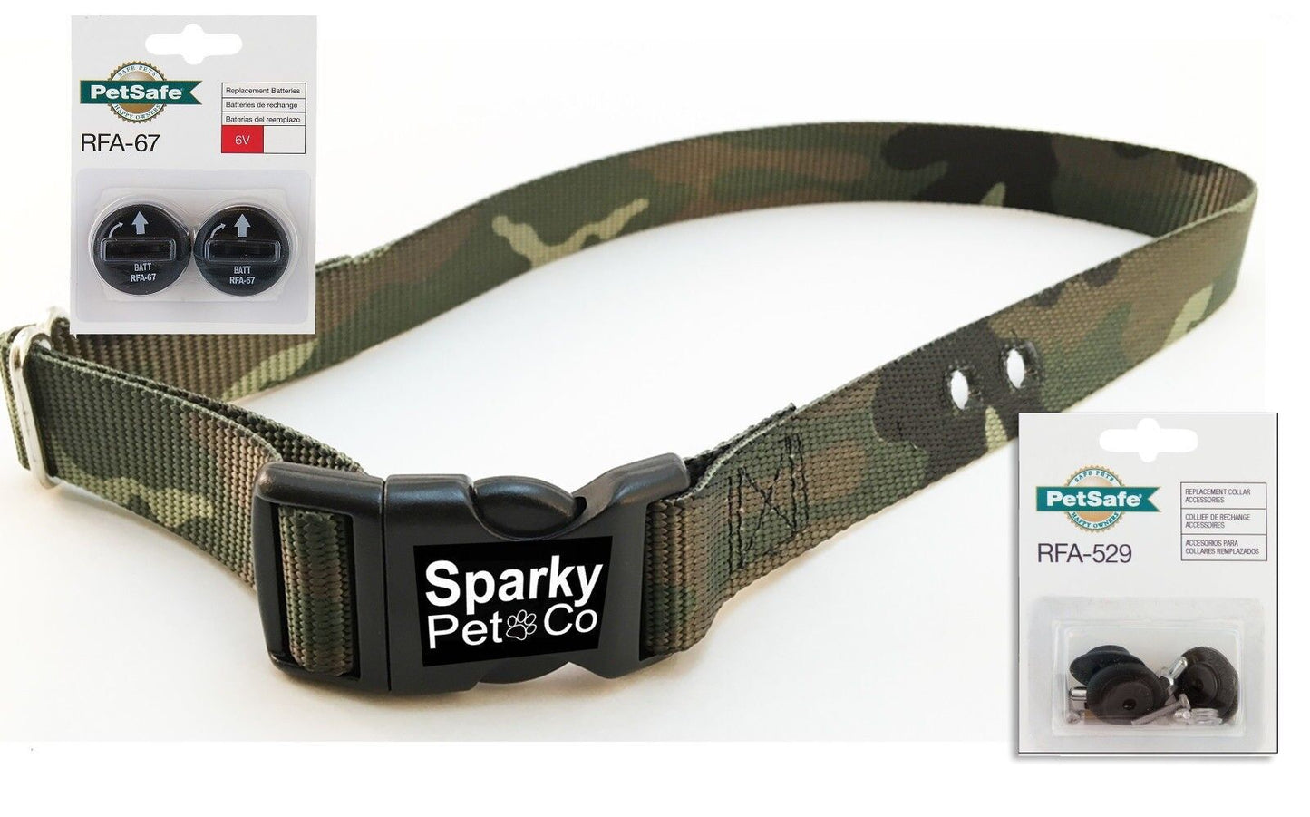 Sparky Pet Co 3/4" Replacement Dog Collar 2 Hole 1.25 + RFA 529 Kit & 67D Alternative