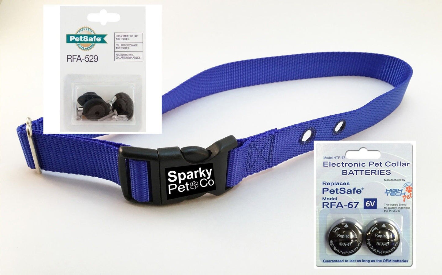 Sparky Pet Co 3/4" Replacement Dog Collar 2 Hole 1.25 + RFA 529 Kit & 67D Alternative