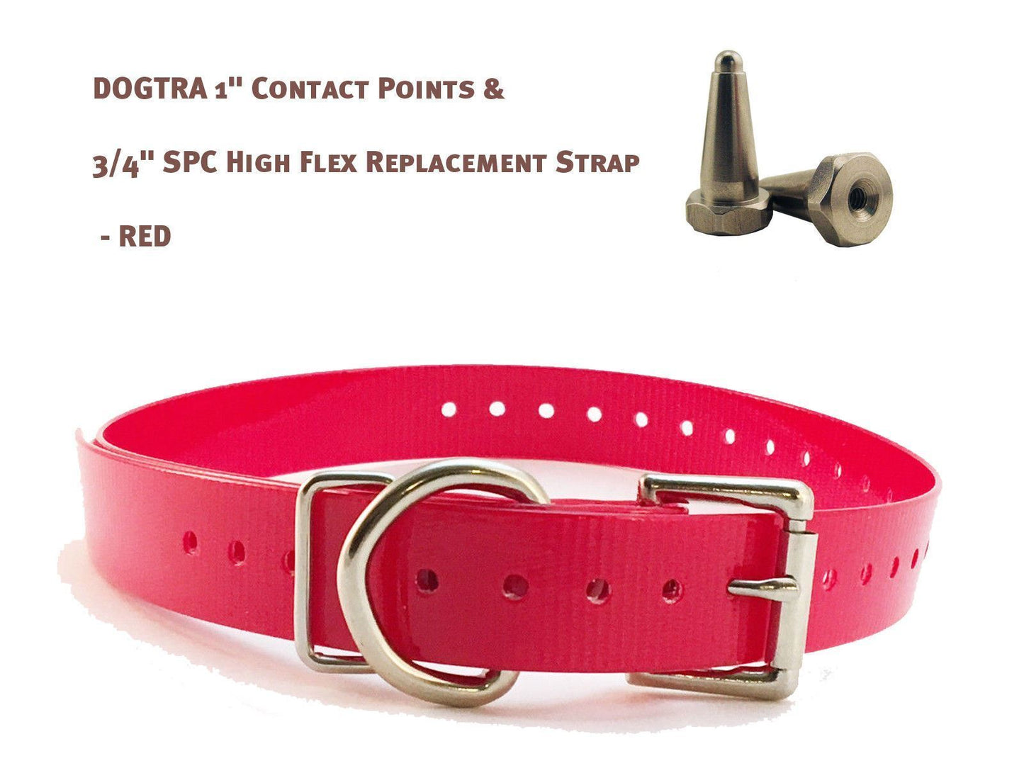 DOGTRA 1" Contact Points & 3/4" SPC High Flex Replacement Strap - Red