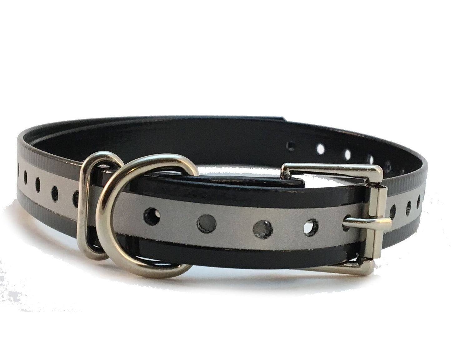 Sparky Pet Co 1" 2- Black Reflective Square Buckle High Flex Dog Strap