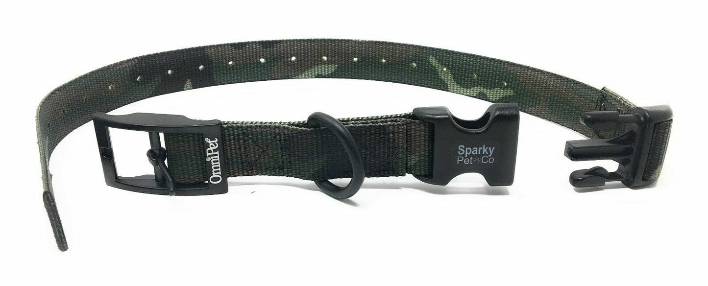 Omni Pet E Camo 1" Nylon Double Buckle Quick Snap Replacement Receiver strap- Ca