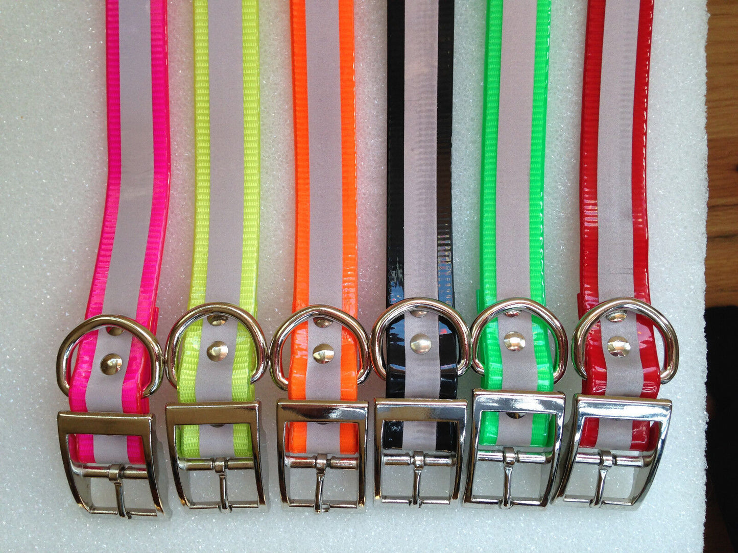 E Collar Compatible  3/4 inch High Flex Reflective Dog Collar Strap