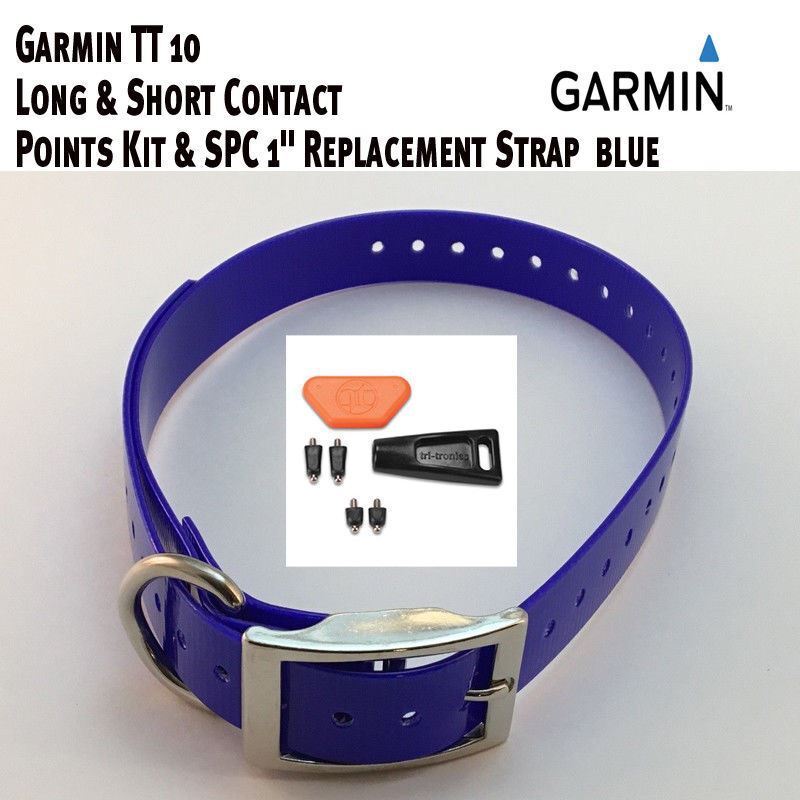 Garmin TT 10 Long & Short  Contact Points Kit & SPC 1" Replacement Strap Blue