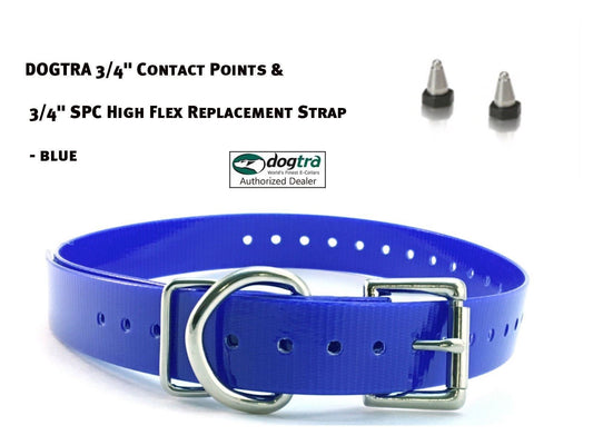 DOGTRA 3/4" Contact Points & 3/4" SPC High Flex Replacement Strap - Blue