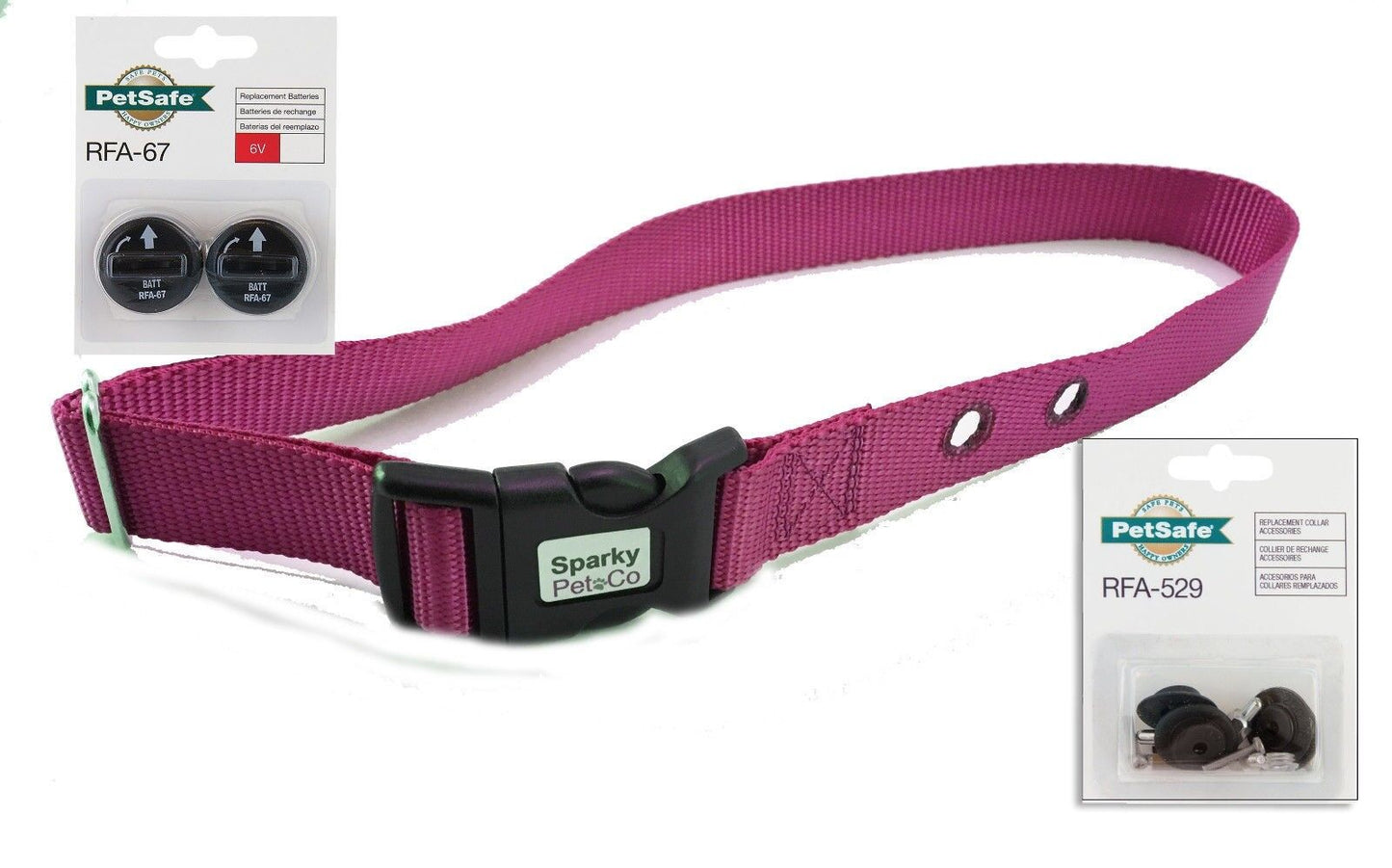 Sparky Pet Co 3/4" Replacement Dog Collar 2 Hole 1.25 + RFA 529 Kit & 67D Alternative