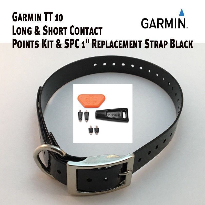 Garmin TT 10 Long & Short  Contact Points Kit & SPC 1" Replacement Strap Black