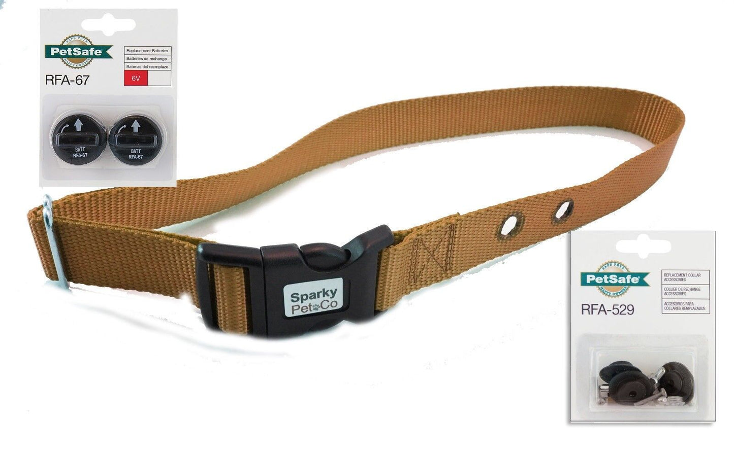 Sparky Pet Co 3/4" Replacement Dog Collar 2 Hole 1.25 + RFA 529 Kit & 67D Alternative