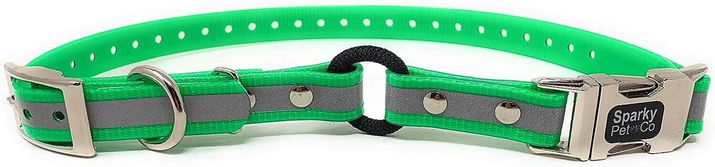 Zeus ECollar Replacement Strap Bungee Biothane Double Buckle Metal Clasp 3/4" (Variants)