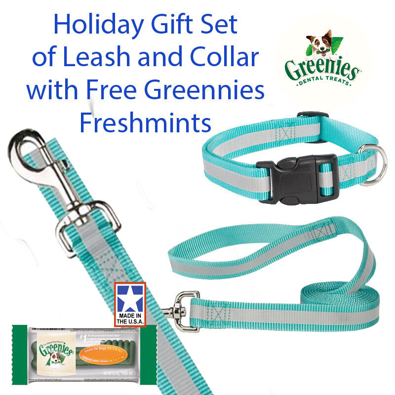 Guardian Gear Reflective 6 Ft Lead 14-20" 5/8" Collar Gift Set & Free Greenies