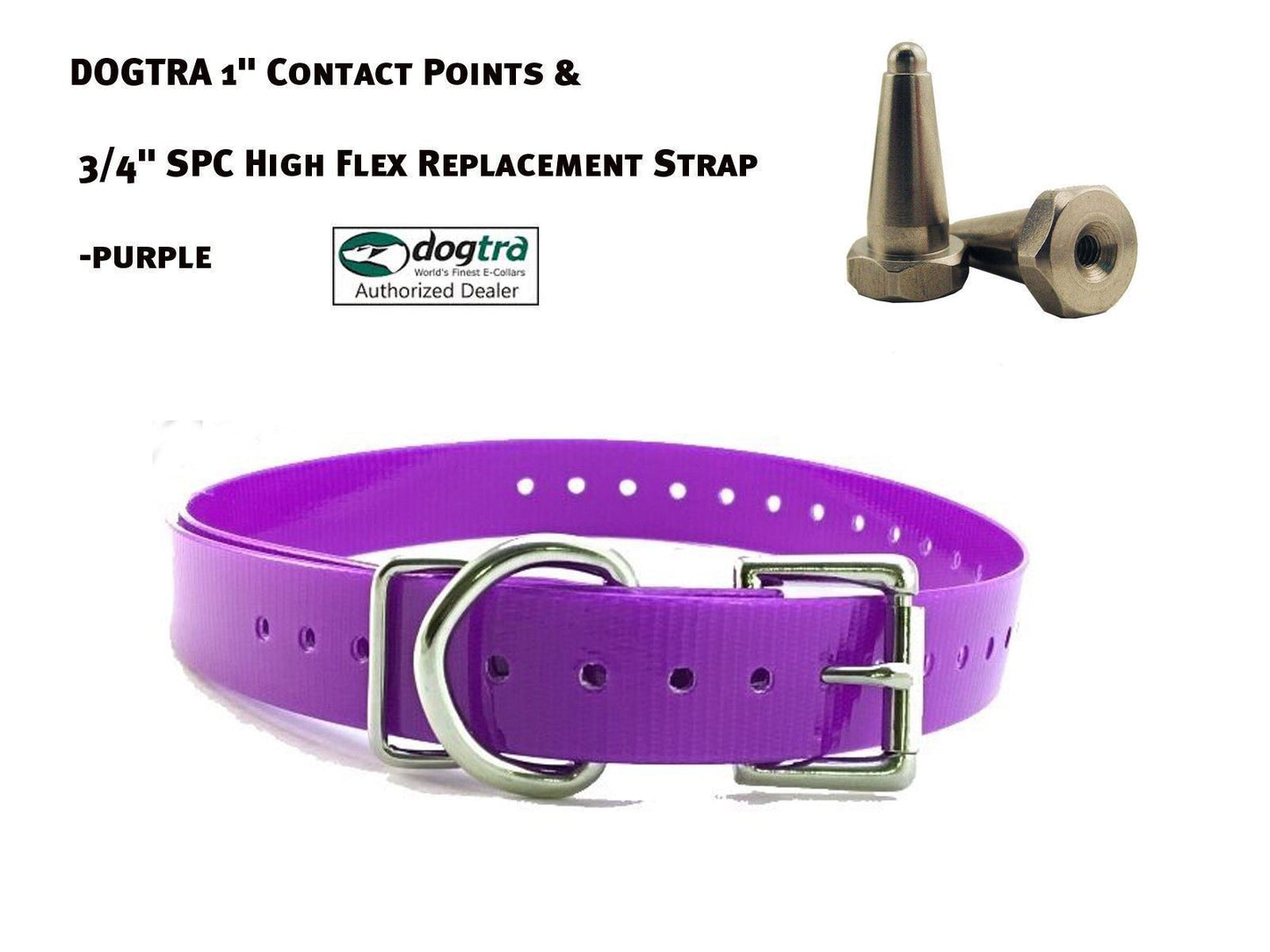 DOGTRA 1" Contact Points & 3/4" SPC High Flex Replacement Strap - Purple