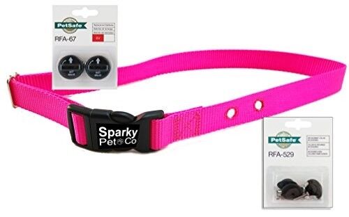 Sparky Pet Co ¾" Neon Pink Collar 2 Hole 1.25 with RFA-67D & 529 Refresh Kits