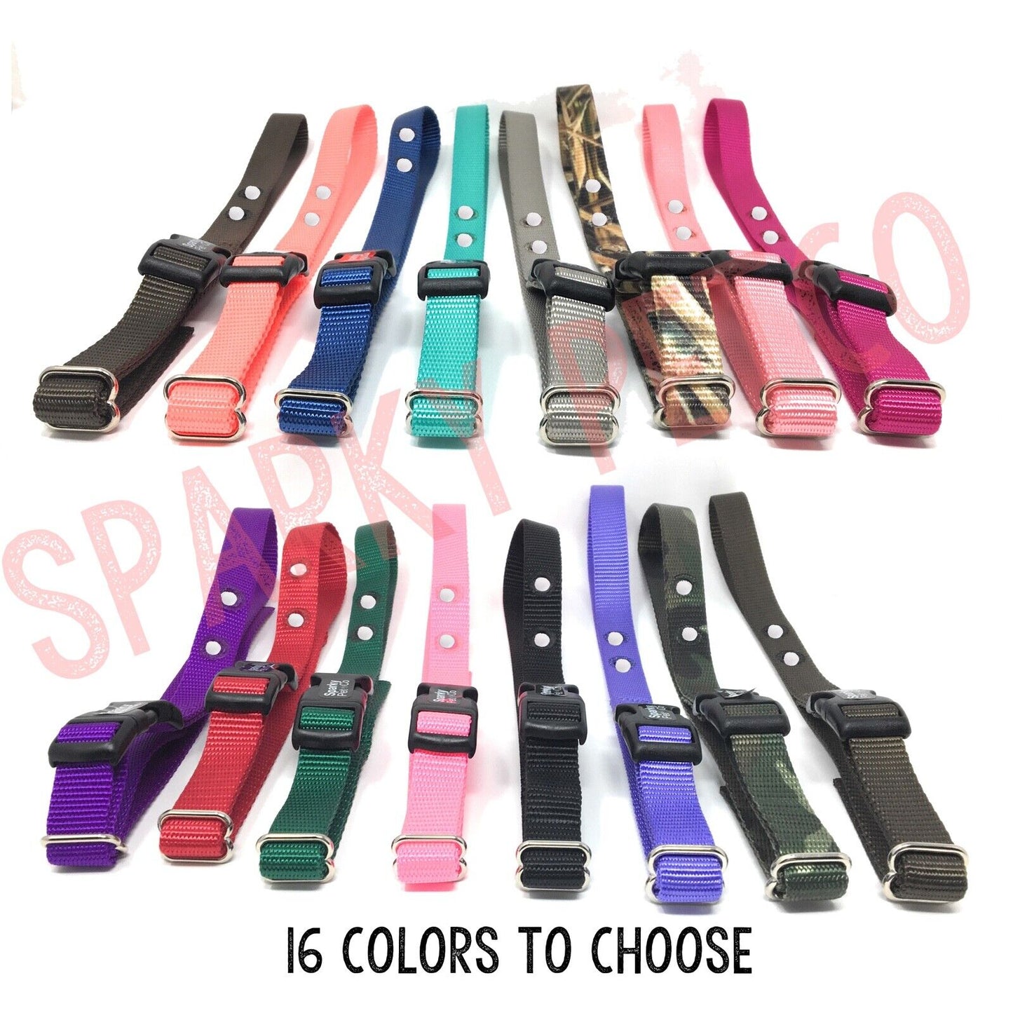 Pet Stop 1" Replacement Universal Nylon 2 Hole 1.25"  Strap  NEW All Colors