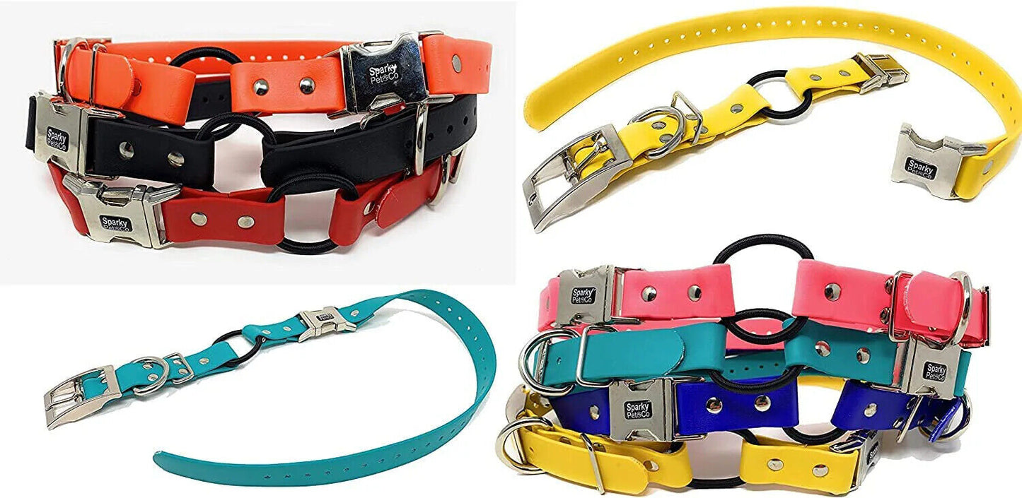 Sparky Pet Co - 1" Zeus Biothane ECollar Replacement Strap - Bungee Loop Dog Collar